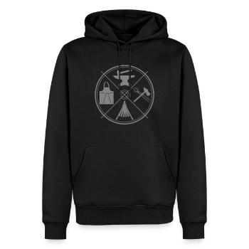 Schmieden Schmied Hufschmied Geschenk - Männer Premium Bio Hoodie - Schwarz - Vorne - Nico (187cm)
