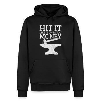 Schmieden Schmied Hufschmied Geschenk - Männer Premium Bio Hoodie - Schwarz - Vorne - Nico (187cm)