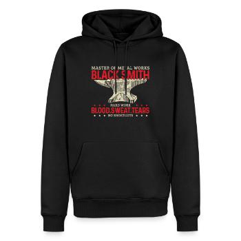 Schmieden Schmied Hufschmied Geschenk - Männer Premium Bio Hoodie - Schwarz - Vorne - Nico (187cm)