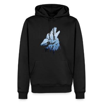 Cadeau de loup hurlant - Sweat à capuche Premium bio Homme - noir - Devant - Nico (187cm)