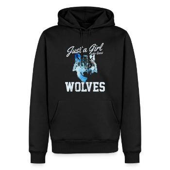 Cadeau de loup - Sweat à capuche Premium bio Homme - noir - Devant - Nico (187cm)