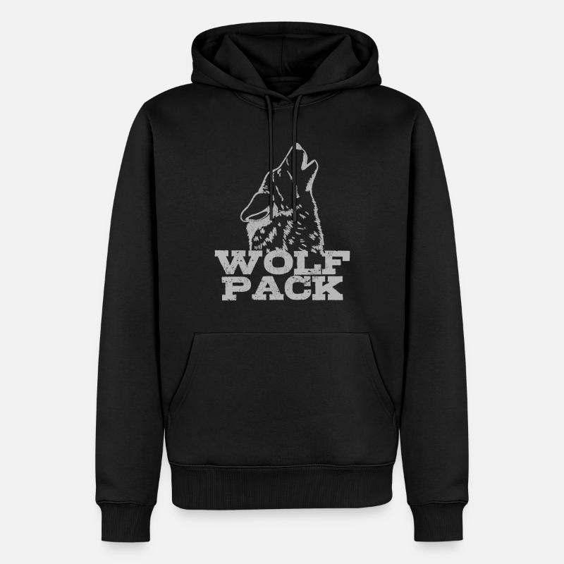 Cadeau de Wolf Pack - Sweat à capuche Premium bio Homme - noir