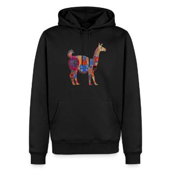 Lama Alpaka Vintage Geschenk - Männer Premium Bio Hoodie - Schwarz - Vorne - Nico (187cm)