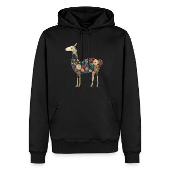 Lama Alpaka Vintage Geschenk - Männer Premium Bio Hoodie - Schwarz - Vorne - Nico (187cm)
