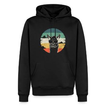 Lama Alpaka Vintage Geschenk - Männer Premium Bio Hoodie - Schwarz - Vorne - Nico (187cm)