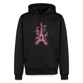 Paris France Eiffel Tower Souvenir - Men’s Premium Organic Hoodie - black - Front - Nico (187cm)