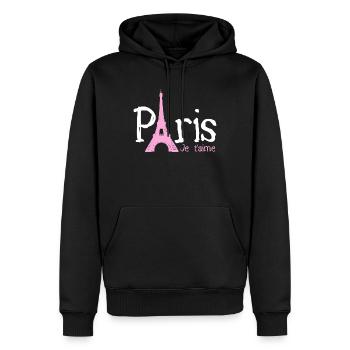Paris, France, Tour Eiffel, Souvenir - Sweat à capuche Premium bio Homme - noir - Devant - Nico (187cm)