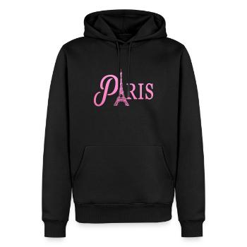 Paris, France, Tour Eiffel, Souvenir - Sweat à capuche Premium bio Homme - noir - Devant - Nico (187cm)