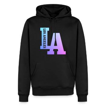Los Angeles, Californie, Los Angeles - Sweat à capuche Premium bio Homme - noir - Devant - Nico (187cm)