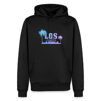 Los Angeles, Californie, Los Angeles - Sweat à capuche Premium bio Homme - noir - Devant - Nico (187cm)
