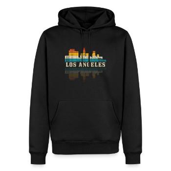 Los Angeles, Californie, Los Angeles - Sweat à capuche Premium bio Homme - noir - Devant - Nico (187cm)