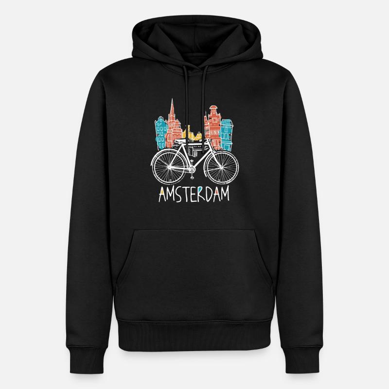 Amsterdam Pays-Bas Hollande Souvenir - Sweat à capuche Premium bio Homme - noir