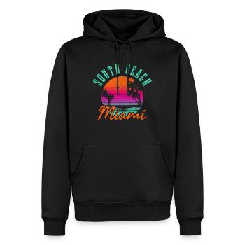 Miami Beach Florida USA Retro Vintage - Männer Premium Bio Hoodie - Schwarz - Vorne - Nico (187cm)