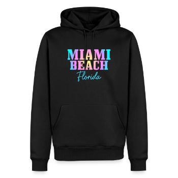 Miami Beach Florida USA Retro Vintage - Männer Premium Bio Hoodie - Schwarz - Vorne - Nico (187cm)
