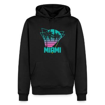 Miami Beach Florida USA Retro Vintage - Männer Premium Bio Hoodie - Schwarz - Vorne - Nico (187cm)