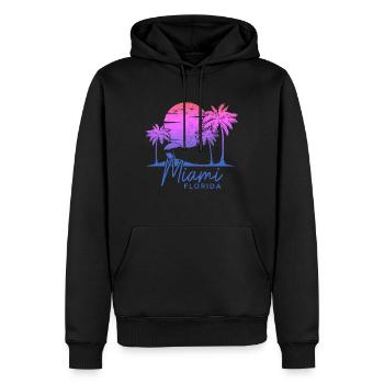 Miami Beach Florida USA Retro Vintage - Männer Premium Bio Hoodie - Schwarz - Vorne - Nico (187cm)