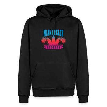 Miami Beach Florida USA Retro Vintage - Männer Premium Bio Hoodie - Schwarz - Vorne - Nico (187cm)