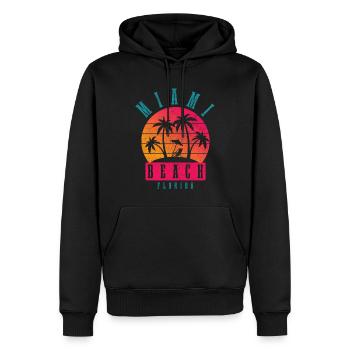 Miami Beach Florida USA Retro Vintage - Männer Premium Bio Hoodie - Schwarz - Vorne - Nico (187cm)