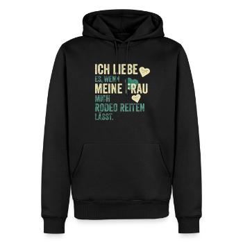 Rodeoreiter Rodeo Reiten Spruch Geschenk - Männer Premium Bio Hoodie - Schwarz - Vorne - Nico (187cm)