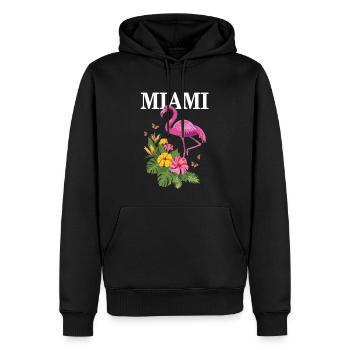 Miami Florida USA Retro Vintage - Männer Premium Bio Hoodie - Schwarz - Vorne - Nico (187cm)