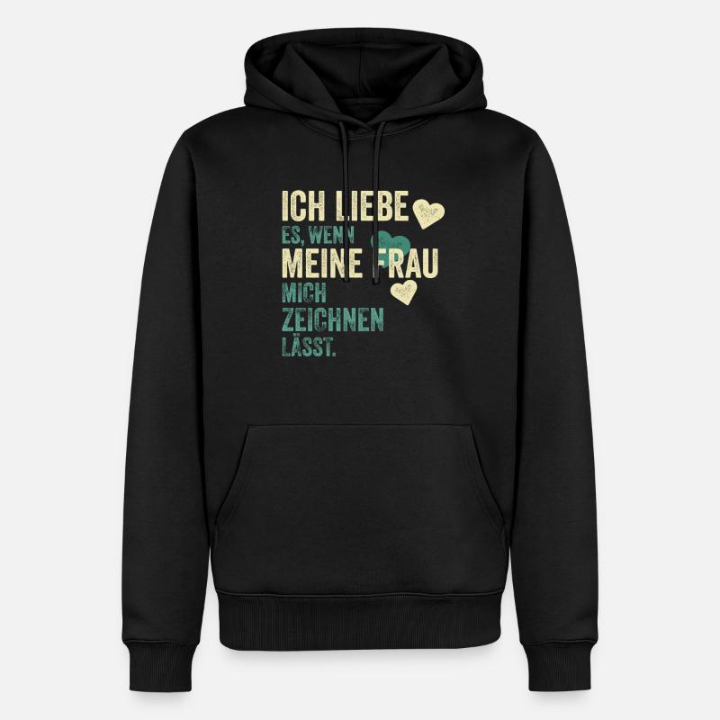 Zeichner Zeichnen Spruch Geschenk - Männer Premium Bio Hoodie - Schwarz