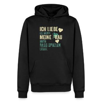 Bassspieler Bass Spielen Spruch Geschenk - Männer Premium Bio Hoodie - Schwarz - Vorne - Nico (187cm)