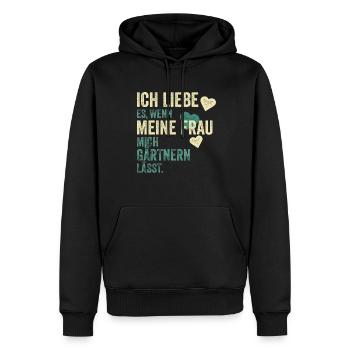 Gardener Garden Bed Gardening Saying Gift - Men’s Premium Organic Hoodie - black - Front - Nico (187cm)