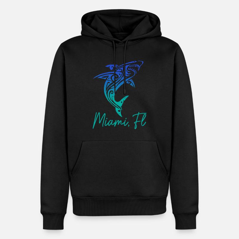 Miami, Floride, États-Unis - Sweat à capuche Premium bio Homme - noir