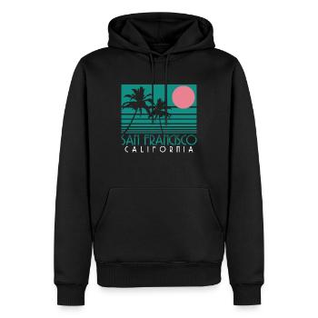 Souvenir de San Francisco en Californie - Sweat à capuche Premium bio Homme - noir - Devant - Nico (187cm)