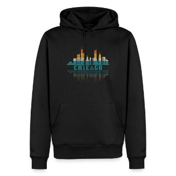 Chicago Illinois Souvenir Geschenk - Männer Premium Bio Hoodie - Schwarz - Vorne - Nico (187cm)