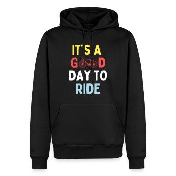 Bicycle Gift, Bike lover, It's Good Day To Ride - Men’s Premium Organic Hoodie - black - Front - Nico (187cm)