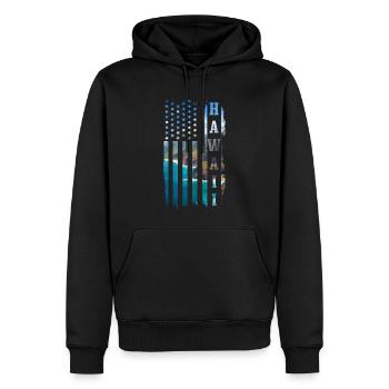 Hawaï Aloha Souvenir hawaïen - Sweat à capuche Premium bio Homme - noir - Devant - Nico (187cm)