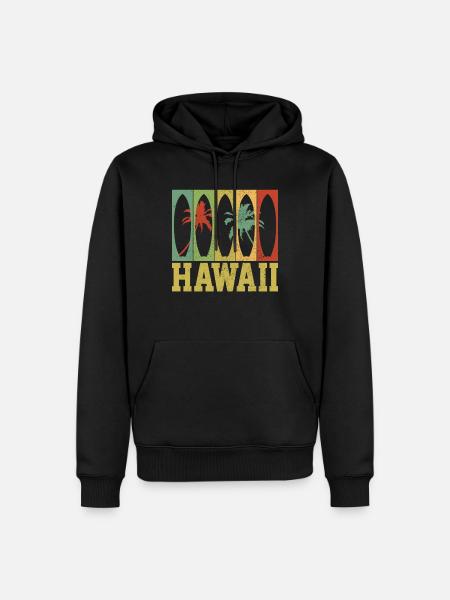 Hawaii Aloha Surfer Souvenir - Men’s Premium Organic Hoodie - black