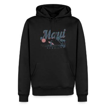 Maui Hawaii Aloha Souvenir hawaïen - Sweat à capuche Premium bio Homme - noir - Devant - Nico (187cm)