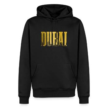 Dubai Skyline UAE Souvenir - Men’s Premium Organic Hoodie - black - Front - Nico (187cm)