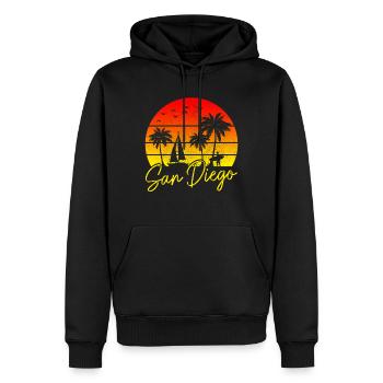 San Diego Kalifornien Vintage Souvenir - Männer Premium Bio Hoodie - Schwarz - Vorne - Nico (187cm)