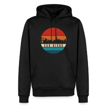 San Diego Kalifornien Vintage Souvenir - Männer Premium Bio Hoodie - Schwarz - Vorne - Nico (187cm)