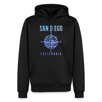 San Diego Kalifornien Vintage Souvenir - Männer Premium Bio Hoodie - Schwarz - Vorne - Nico (187cm)