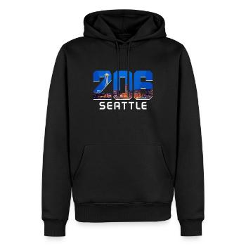 Seattle Washington Souvenir Geschenk - Männer Premium Bio Hoodie - Schwarz - Vorne - Nico (187cm)