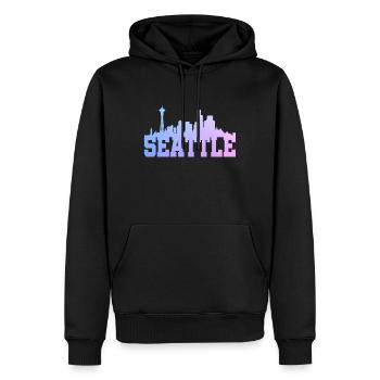 Seattle Washington Souvenir Geschenk - Männer Premium Bio Hoodie - Schwarz - Vorne - Nico (187cm)