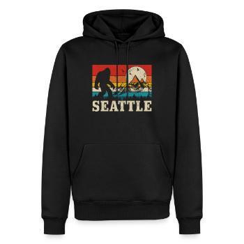 Seattle Washington Souvenir Geschenk - Männer Premium Bio Hoodie - Schwarz - Vorne - Nico (187cm)