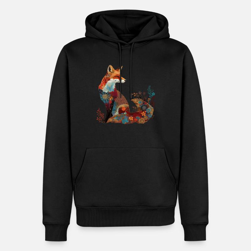 Fuchs - Männer Premium Bio Hoodie - Schwarz
