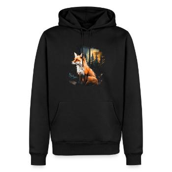 Renard - Sweat à capuche Premium bio Homme - noir - Devant - Nico (187cm)
