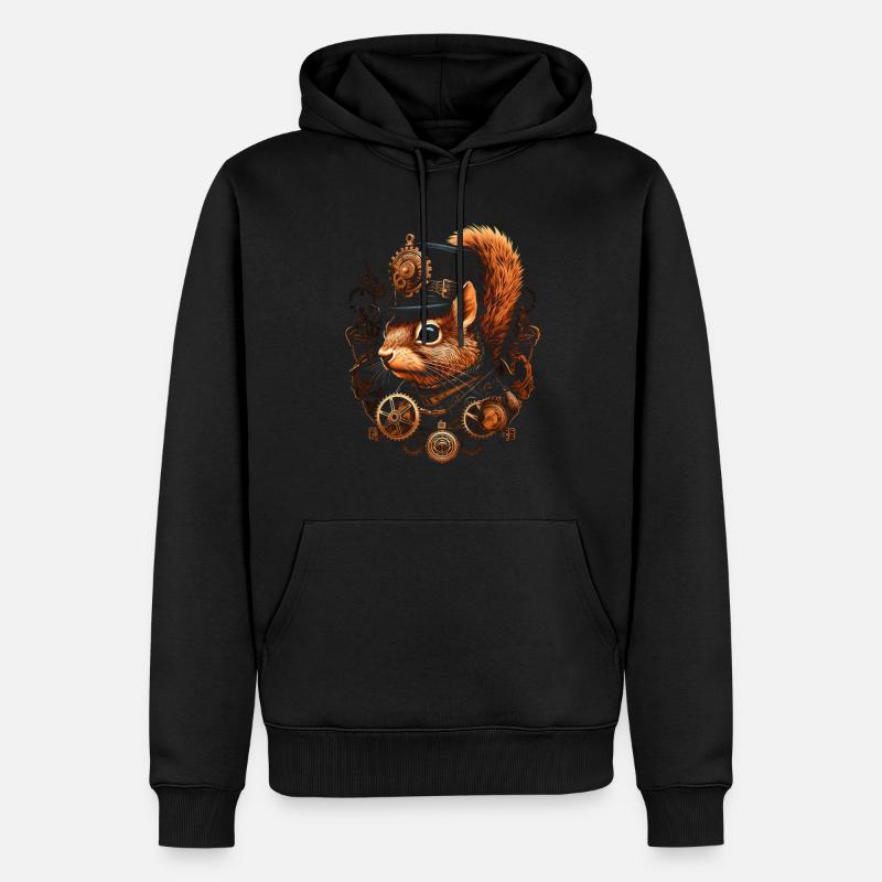 Eichhörnchen Steampunk - Männer Premium Bio Hoodie - Schwarz