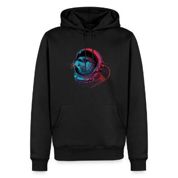 Loutre Espace Drôle Loutre Astronaute - Sweat à capuche Premium bio Homme - noir - Devant - Nico (187cm)