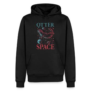 Otter Space Lustig Otter Astronaut - Männer Premium Bio Hoodie - Schwarz - Vorne - Nico (187cm)