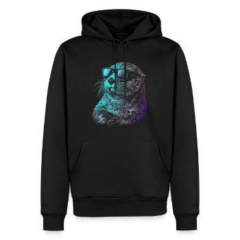 Otter Lustig Geschenk - Männer Premium Bio Hoodie - Schwarz - Vorne - Nico (187cm)