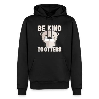 Être enfant loutre drôle cadeau - Sweat à capuche Premium bio Homme - noir - Devant - Nico (187cm)