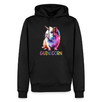 Cochon d’Inde Licorne Guinicorne - Sweat à capuche Premium bio Homme - noir - Devant - Nico (187cm)
