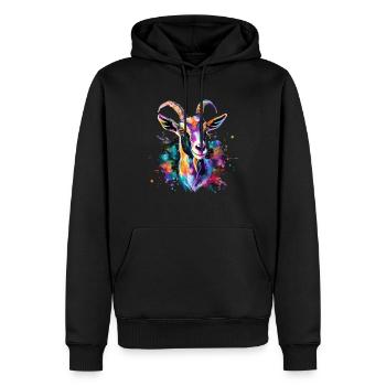 Ziege Geschenk - Männer Premium Bio Hoodie - Schwarz - Vorne - Nico (187cm)